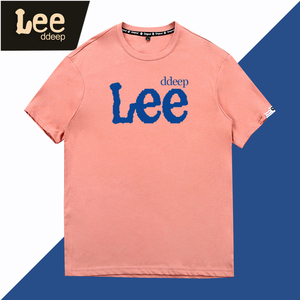 lee ddeep短袖t恤男士潮流百搭宽松上衣质感字母夏季oversize半袖
