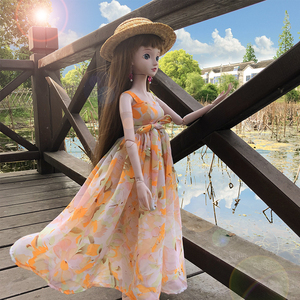 叶罗丽娃娃衣服三分60厘米公主裙短裙连衣裙拖尾裙婚纱夜萝莉仙子