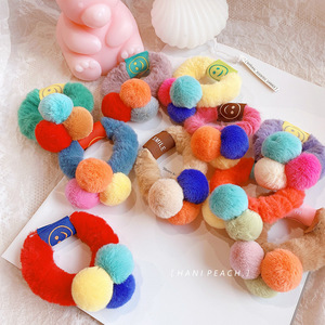 帆家儿童橡皮筋韩版立体毛绒球球发圈头绳高弹力女童头饰宝宝发饰