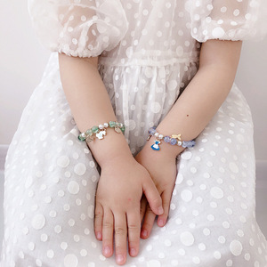 帆家韩国儿童手链小女孩可爱手镯水晶发饰女童卡通链子珠子饰品