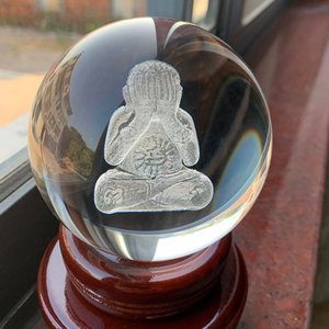 东南亚泰国周边必达佛四面神像水晶球摆件平安客厅装饰桌面模型