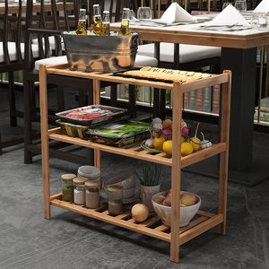 三层菜架实木