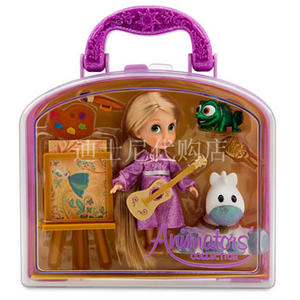 【正品】迪士尼 长发公主迷你沙龙娃娃礼盒换装套装女孩童玩具