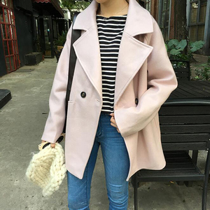 矮个子尼子外套女森系毛呢大衣中长款2018梨子衣潮 ins超火的上衣