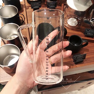 星巴克杯子starbucks甄选限量经典r星臻选店透明玻璃杯咖啡杯水杯