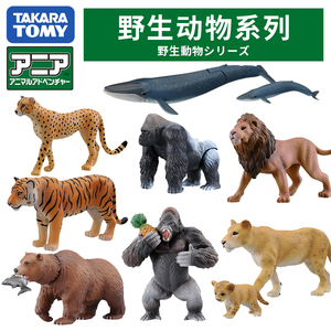安利亚TOMY多美卡仿真动物玩具模型狮子大象大猩猩长颈鹿犀牛老虎