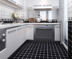 玖梦世家陶瓷淘宝广东瓷砖300x600墙砖厨房卫生间黑白格子配套地砖