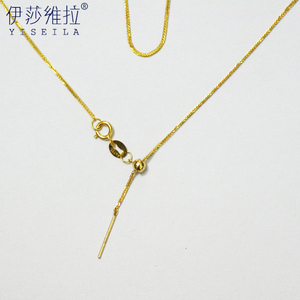 18k金项链女款闪o肖邦针式链黄金玫瑰白金k金项链素链万能链正品