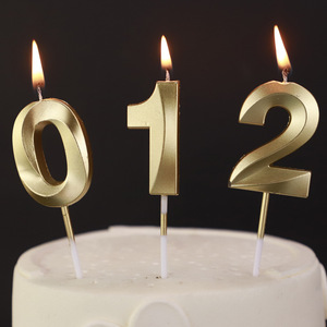 金色数字蜡烛1枚装无烟土豪金派对烘焙生日蛋糕装饰场景布置摆件