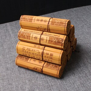 特惠儿童版书简古书小学国学竹书复古道具成人竹简表演小学生必读