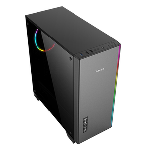 逾辉地狱火台式电脑机箱 u3全侧透背线atx rgb灯条大板大显卡