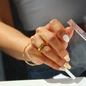 ds 法式 欧美复古 黄铜镀金 竹节金银个性百搭 细手指福音 戒指