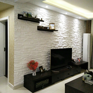 电视背景墙文化石白色客厅现代简约文化砖沙发背景墙条形仿古砖