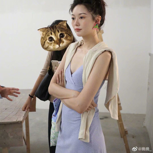 晚晚同款碎花连衣裙