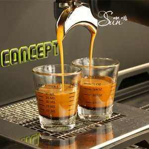 3只 玻璃盎司杯意式浓缩咖啡量杯 4种刻度换算专业咖啡流量杯45ml