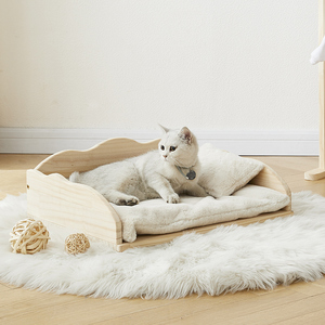 实木猫咪床网红猫窝夏季半封闭宠物床狗床幼猫四季通用床猫咪用品