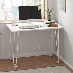 铁艺电脑桌书桌餐桌家用简易写字台卧室长条桌学习桌化妆桌可移动