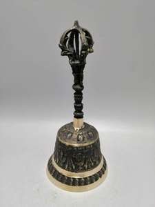 001人付款淘宝道教法器三叉手摇铃 纯铜地钟 道教用品道士法铃 风水