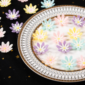 阿琳妹巧克力小花 翻糖花八瓣立体花朵蛋糕烘焙装饰插件 40朵每板