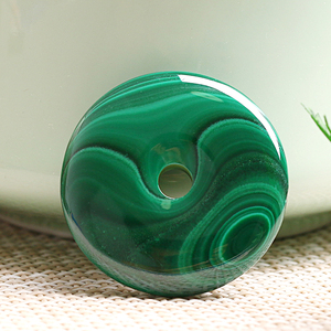 包邮纯天然精品孔雀石平安扣吊坠挂件绿孔雀石男女挂件一图一物