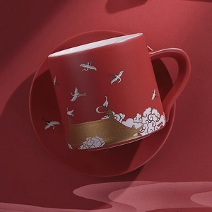 鹤禧咖啡杯子高端精致欧式碟套装下午茶茶具羊脂玉瓷红茶茶杯对杯