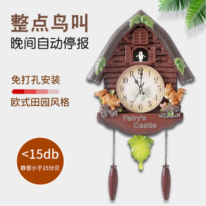 小猪佩奇同款布谷鸟屋子小鸟儿童布谷鸟钟整点报时挂墙挂钟挂表