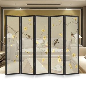 半透明纱屏风折叠