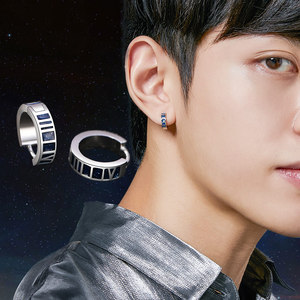 纯银耳钉男士耳环冷淡风耳圈新款ins潮流个性男单只复古简约耳饰