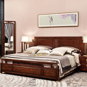 中至信鲁班系列赛鞋木豆纯实木新中式003大床