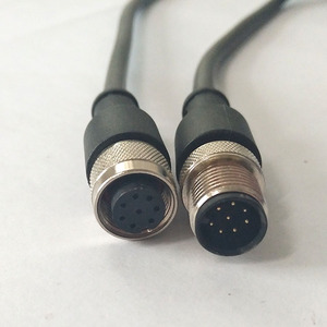 m12连接线防水接头连接器矿山圆航空插头4针5孔8芯针孔传感器接头