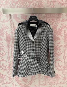 dior迪奥女士千鸟格羊毛两件套西装外套22秋冬正品代购257v34a125