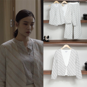 小舍得宋佳南俪同款衣服女夏季新款印花长袖薄款外套衬衫裤子套装