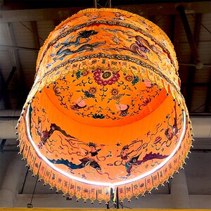 佛堂用品宝盖宝盖伞佛顶黄龙伞经幡飞天华盖宝顶宫廷伞寺庙绣品定