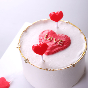 lqh110811淘宝爱心红心抱心白色小熊蜡烛蛋糕装饰韩国ins可爱卡通