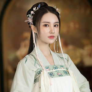 汉服头饰女古风发饰鬓超仙气流苏森系短发懒人飘带发箍古装配饰品