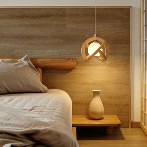 日式诧寂风卧室床头吊灯现代简约北欧餐桌吧台茶室实木民宿榻榻米