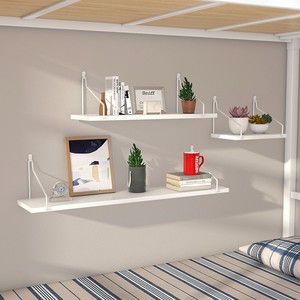 墙体置物架床头悬空墙板简易书架挂墙免钉胶墙上高低床收纳上下床