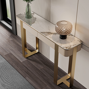 轻奢风玄关桌现代简约入户客厅玄关柜意式岩板过道走廊靠墙玄关台