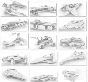 3D打印星际公民飞船重型战斗机全套舰船模型STL图纸素材模型文件