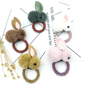 儿童扎头发皮筋女2021新款可爱小兔子橡皮筋发圈女童编发绳发饰