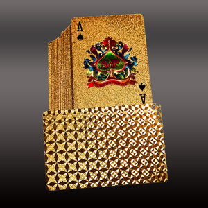 金色扑克 logo定制金箔塑料扑克牌定做图案礼品批發刻字活动公司