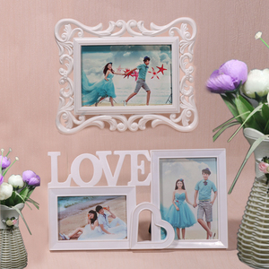 7寸欧式相框摆台创意儿童婚纱LOVE组合相片架写真简约白色长方形