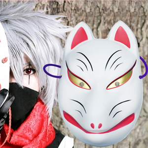抖音同款二次元狐狸面具动漫猫脸日式全脸男女阴阳师古风舞会道具