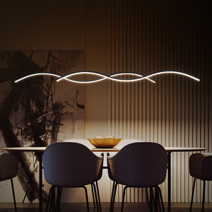 极简餐厅吊灯现代简约led长条形北欧饭厅餐桌灯具创意个性吧台灯