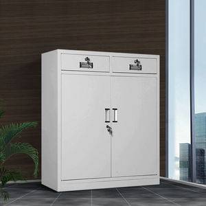 铁皮文件柜办公室档案柜带锁二斗抽屉小矮柜家用工具阳台储物柜子