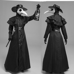 万圣节cos瘟疫鸟嘴医生嘉年华演出服 欧洲中世纪大瘟疫黑死病服装