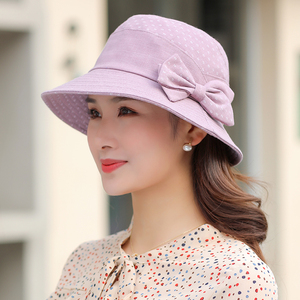 妈妈帽子女夏季薄款洋气时尚中年防晒凉帽大沿遮阳帽女士太阳帽子