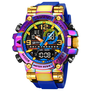 STRYVE时尚男式运动手表炫彩夜光电子防水腕表多功能学生手表8025