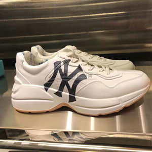 gucci/古奇 rhyton 联名ny 洋基队 米白色 男女 老爹鞋运动鞋
