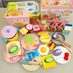 娃娃家下午茶面包机玩具套装女孩儿童厨房做饭切切乐玩具宝宝礼物